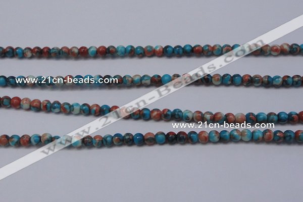 CRF270 15.5 inches 3mm round dyed rain flower stone beads