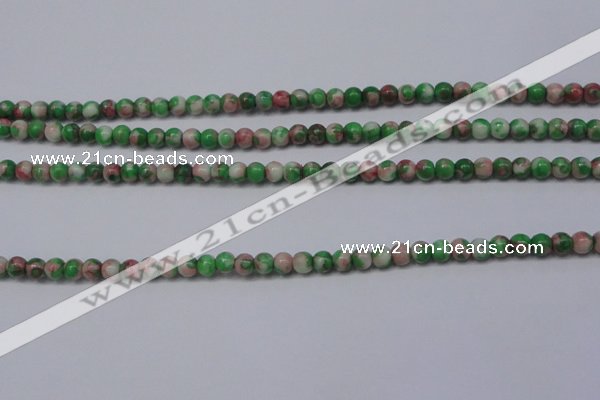 CRF271 15.5 inches 3mm round dyed rain flower stone beads