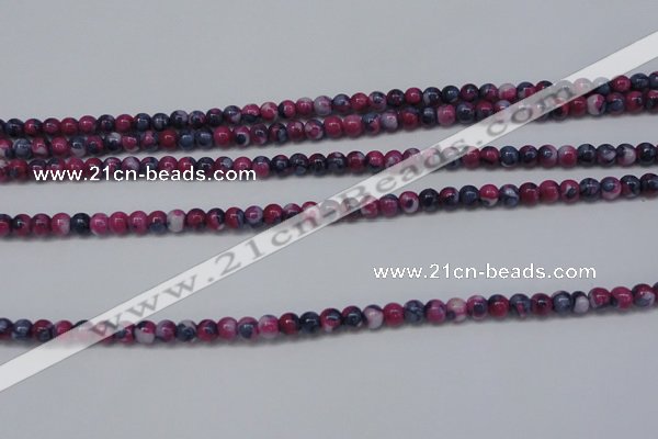 CRF273 15.5 inches 3mm round dyed rain flower stone beads