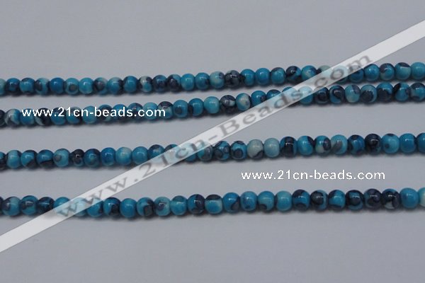 CRF274 15.5 inches 3mm round dyed rain flower stone beads