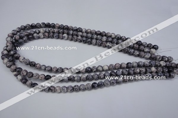 CRF281 15.5 inches 6mm round dyed rain flower stone beads