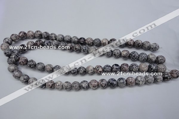 CRF282 15.5 inches 8mm round dyed rain flower stone beads