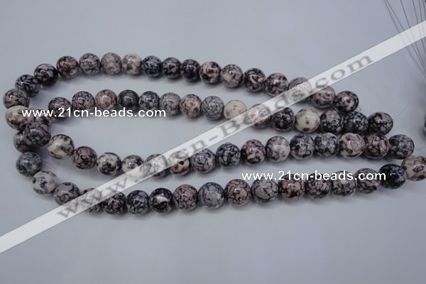 CRF283 15.5 inches 10mm round dyed rain flower stone beads