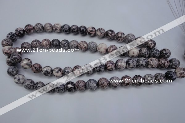 CRF284 15.5 inches 12mm round dyed rain flower stone beads