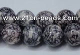 CRF285 15.5 inches 14mm round dyed rain flower stone beads