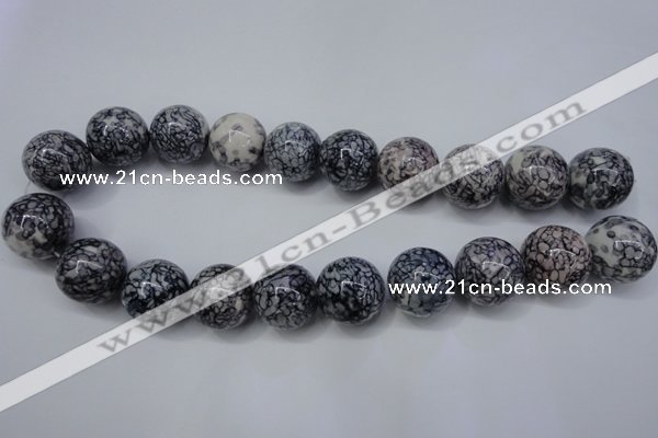 CRF287 15.5 inches 18mm round dyed rain flower stone beads