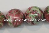 CRF29 15.5 inches 20mm round dyed rain flower stone beads wholesale