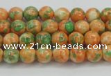 CRF307 15.5 inches 4mm round dyed rain flower stone beads wholesale