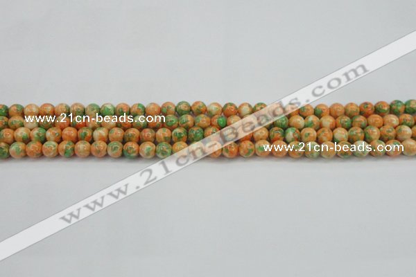 CRF307 15.5 inches 4mm round dyed rain flower stone beads wholesale