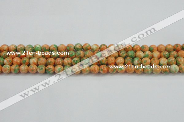 CRF309 15.5 inches 8mm round dyed rain flower stone beads wholesale