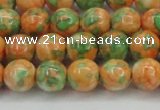 CRF310 15.5 inches 10mm round dyed rain flower stone beads wholesale