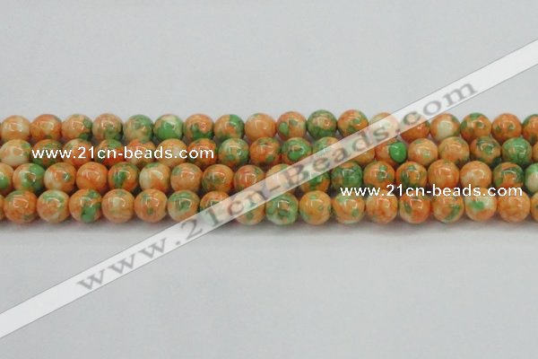 CRF312 15.5 inches 14mm round dyed rain flower stone beads wholesale