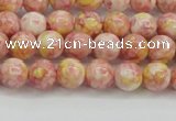 CRF314 15.5 inches 4mm round dyed rain flower stone beads wholesale