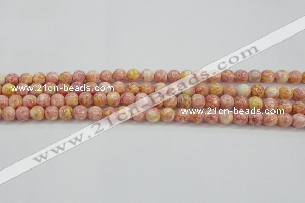 CRF315 15.5 inches 6mm round dyed rain flower stone beads wholesale