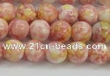 CRF316 15.5 inches 8mm round dyed rain flower stone beads wholesale