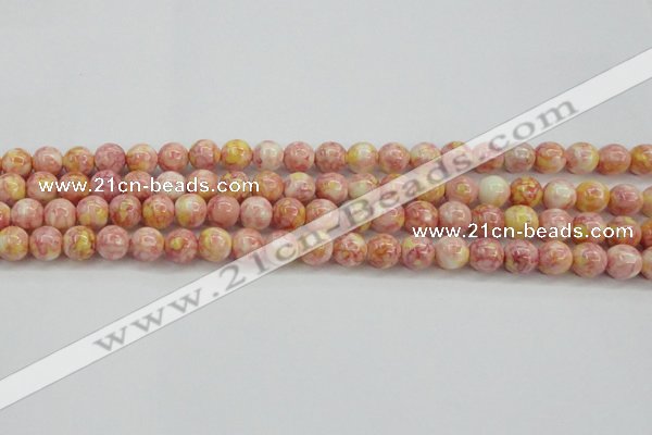 CRF316 15.5 inches 8mm round dyed rain flower stone beads wholesale