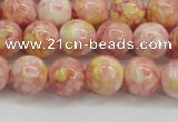 CRF317 15.5 inches 10mm round dyed rain flower stone beads wholesale