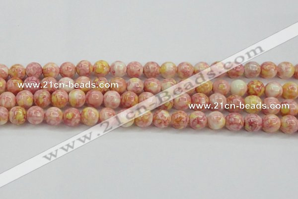 CRF318 15.5 inches 12mm round dyed rain flower stone beads wholesale