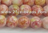 CRF319 15.5 inches 14mm round dyed rain flower stone beads wholesale