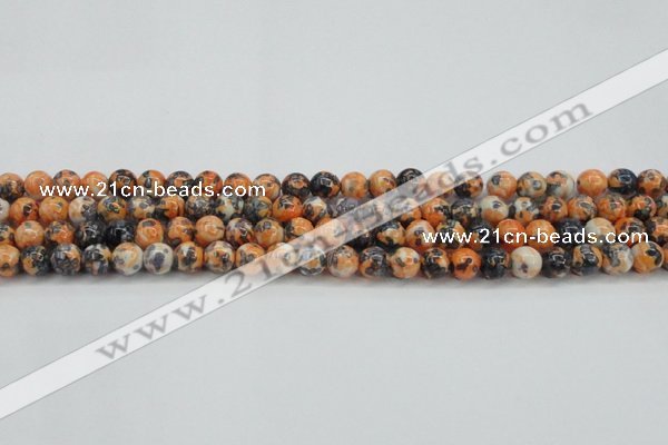 CRF322 15.5 inches 6mm round dyed rain flower stone beads wholesale