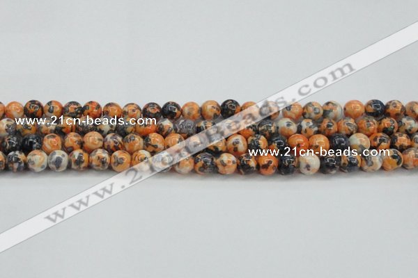 CRF323 15.5 inches 8mm round dyed rain flower stone beads wholesale