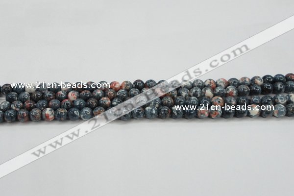 CRF329 15.5 inches 6mm round dyed rain flower stone beads wholesale