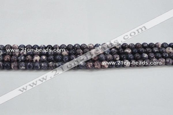 CRF335 15.5 inches 4mm round dyed rain flower stone beads wholesale