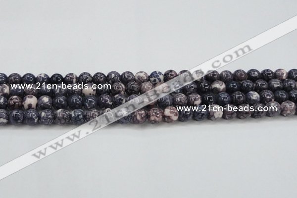 CRF337 15.5 inches 8mm round dyed rain flower stone beads wholesale