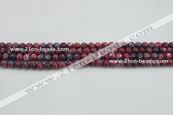 CRF342 15.5 inches 4mm round dyed rain flower stone beads wholesale