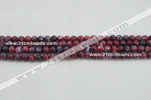 CRF343 15.5 inches 6mm round dyed rain flower stone beads wholesale