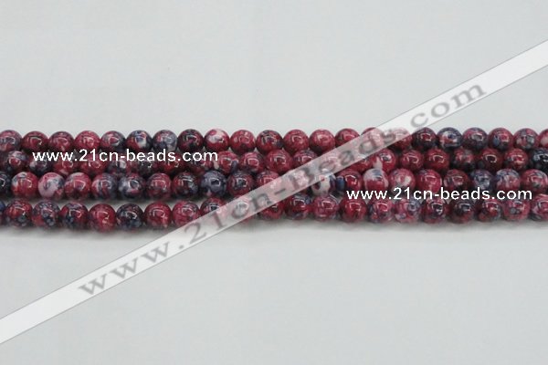 CRF344 15.5 inches 8mm round dyed rain flower stone beads wholesale