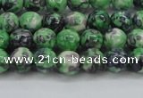 CRF349 15.5 inches 4mm round dyed rain flower stone beads wholesale