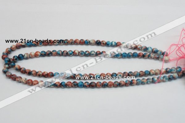 CRF35 15.5 inches 6mm round dyed rain flower stone beads wholesale