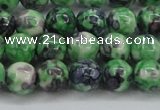 CRF351 15.5 inches 8mm round dyed rain flower stone beads wholesale