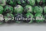 CRF352 15.5 inches 10mm round dyed rain flower stone beads wholesale