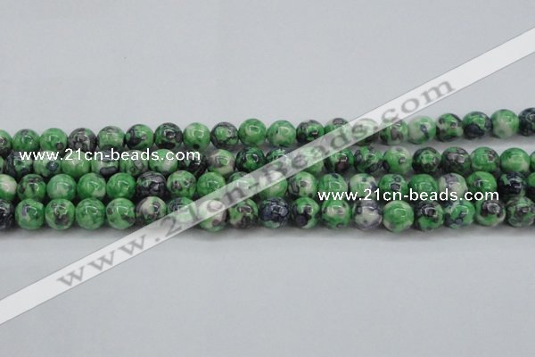 CRF352 15.5 inches 10mm round dyed rain flower stone beads wholesale