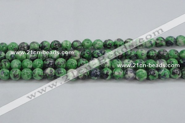 CRF353 15.5 inches 12mm round dyed rain flower stone beads wholesale