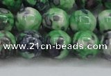 CRF354 15.5 inches 14mm round dyed rain flower stone beads wholesale