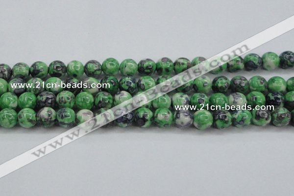 CRF354 15.5 inches 14mm round dyed rain flower stone beads wholesale