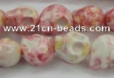 CRF358 15.5 inches 11*12mm skull dyed rain flower stone beads