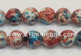 CRF37 15.5 inches 12mm round dyed rain flower stone beads wholesale