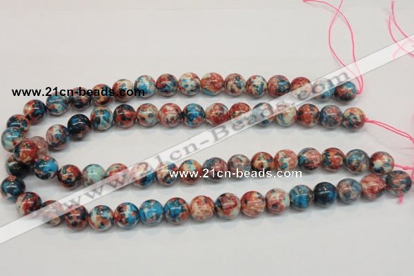 CRF37 15.5 inches 12mm round dyed rain flower stone beads wholesale