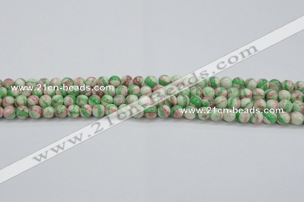 CRF380 15.5 inches 4mm round dyed rain flower stone beads wholesale