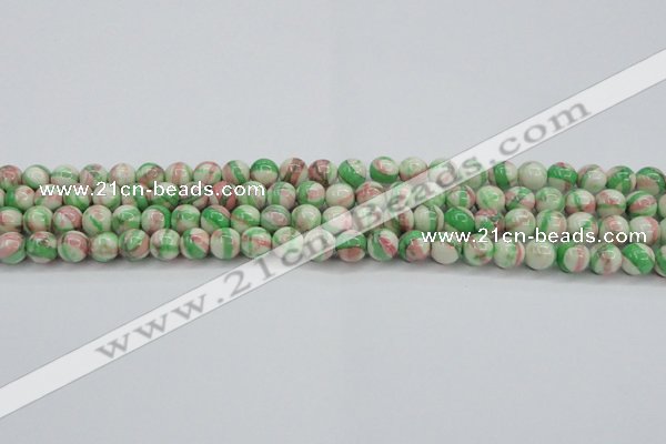 CRF381 15.5 inches 6mm round dyed rain flower stone beads wholesale