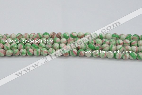 CRF382 15.5 inches 8mm round dyed rain flower stone beads wholesale