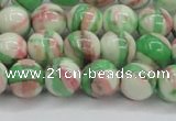 CRF383 15.5 inches 10mm round dyed rain flower stone beads wholesale