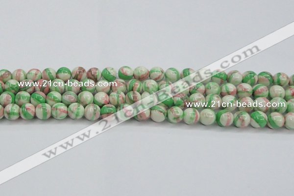 CRF383 15.5 inches 10mm round dyed rain flower stone beads wholesale