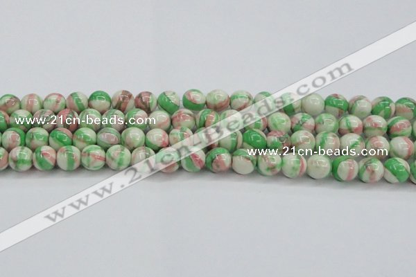 CRF384 15.5 inches 12mm round dyed rain flower stone beads wholesale