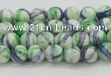 CRF386 15.5 inches 4mm round dyed rain flower stone beads wholesale