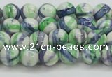 CRF387 15.5 inches 6mm round dyed rain flower stone beads wholesale